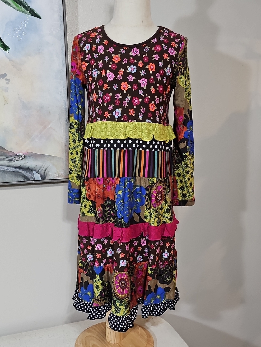 3 for $20 🌸 ZaZa Couture Girls Mixed Print Tiered Ruffle Dress 6X